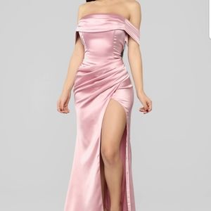 Tiara Satin Dress - Blush